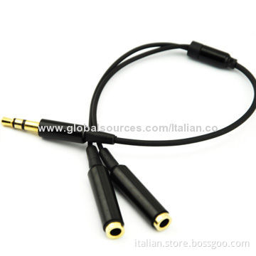 High quality 3.5mm audio cable male to 2 female